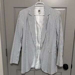 Anne Klein Blue and White Striped Blazer